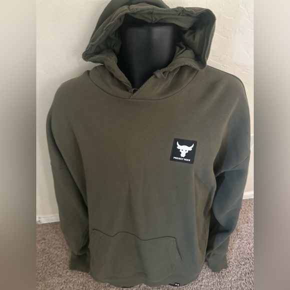 Under Armour Other - Men’s used pre owned Project Rock Under armour hoodie Olive logo size XL